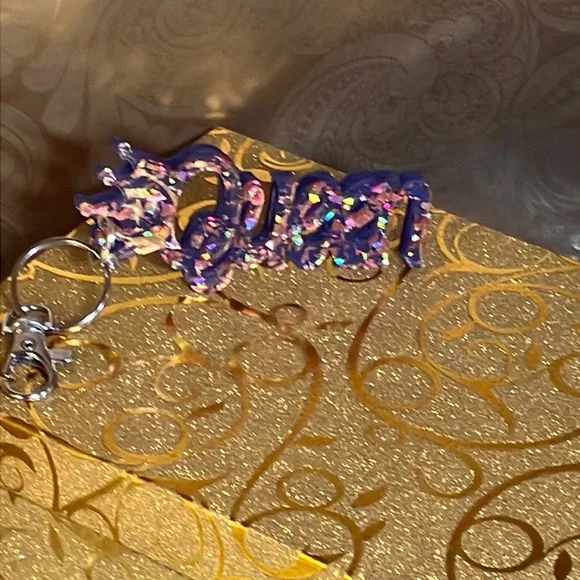 Queen KeyChain / Purse Charm Purple and Rose Gold Sparkle - Picture 11 of 15